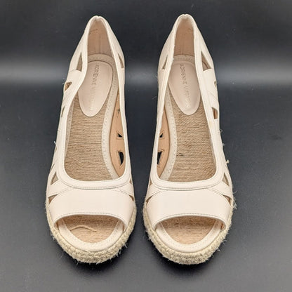 Adrienne Vittadini Espadrille Wedge Pump Size 10 Beige Brea Cut Out Sandal Ecru Adrienne Vittadini