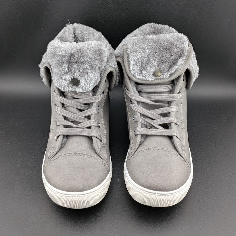 40% OFF Womens Sz 8 Combat Sneaker Boots w/ Faux Fur Lining Fashion Warm Unbranded