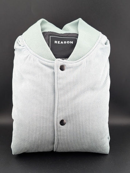 NWOT Reason Mint Green Corduroy Bomber Varsity Jacket XL Reason