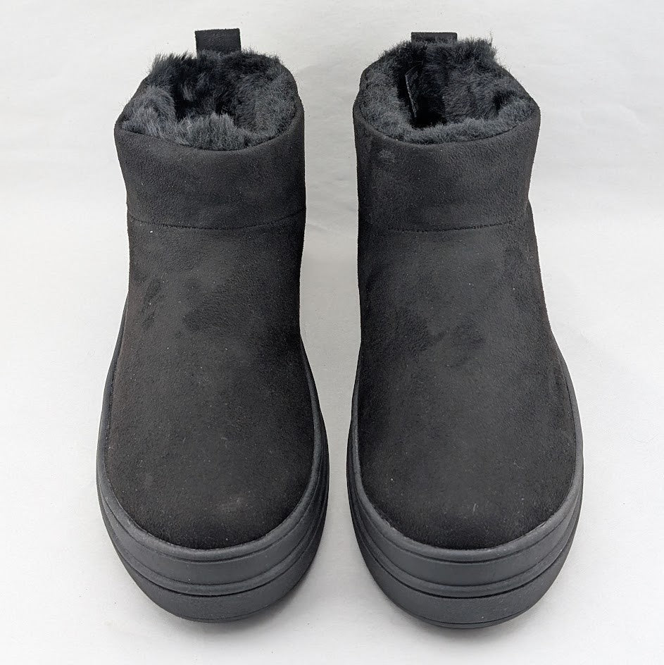 40% OFF New Wos Sz 6.5 Urban Sport Blk Suede Luxe Ankle Boot Faux Fur Lining J/Slides