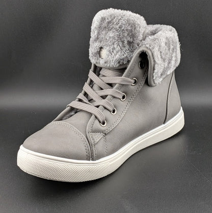 40% OFF Womens Sz 8 Combat Sneaker Boots w/ Faux Fur Lining Fashion Warm Unbranded