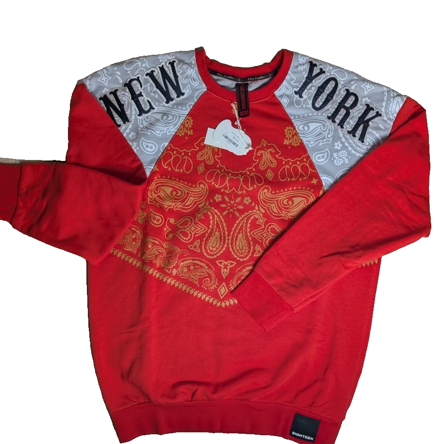 Plus Eighteen Sweatshirt~Jersey Size Large Relaxed Fit ~ New York 99 Plus Eighteen