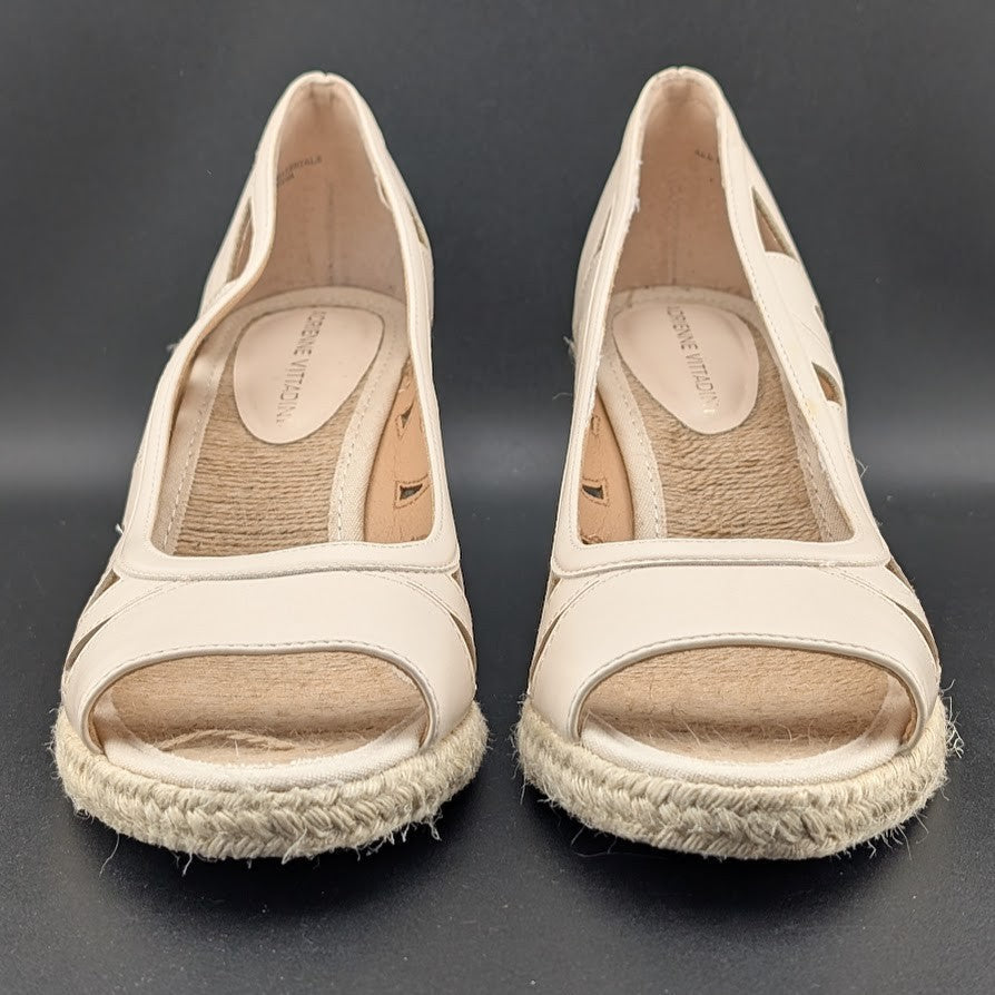 Adrienne Vittadini Espadrille Wedge Pump Size 10 Beige Brea Cut Out Sandal Ecru Adrienne Vittadini