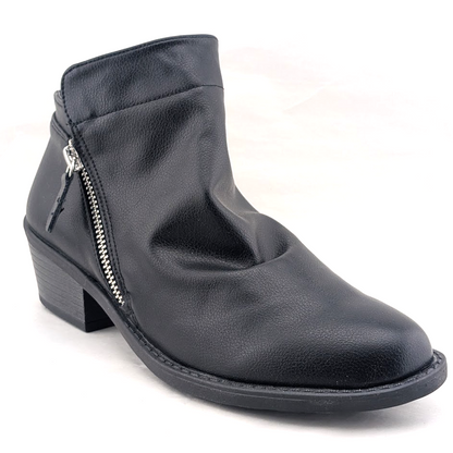 Easy Street Womens 7N (Narrow)  Black Gusto Slouch Zip Up Ankle Booties Easy Street