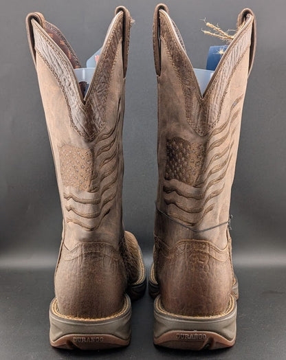 Rebel™ By Durango® Size 10W Brown Distressed Flag Embroidery Boots DDB0314 $185 Durango