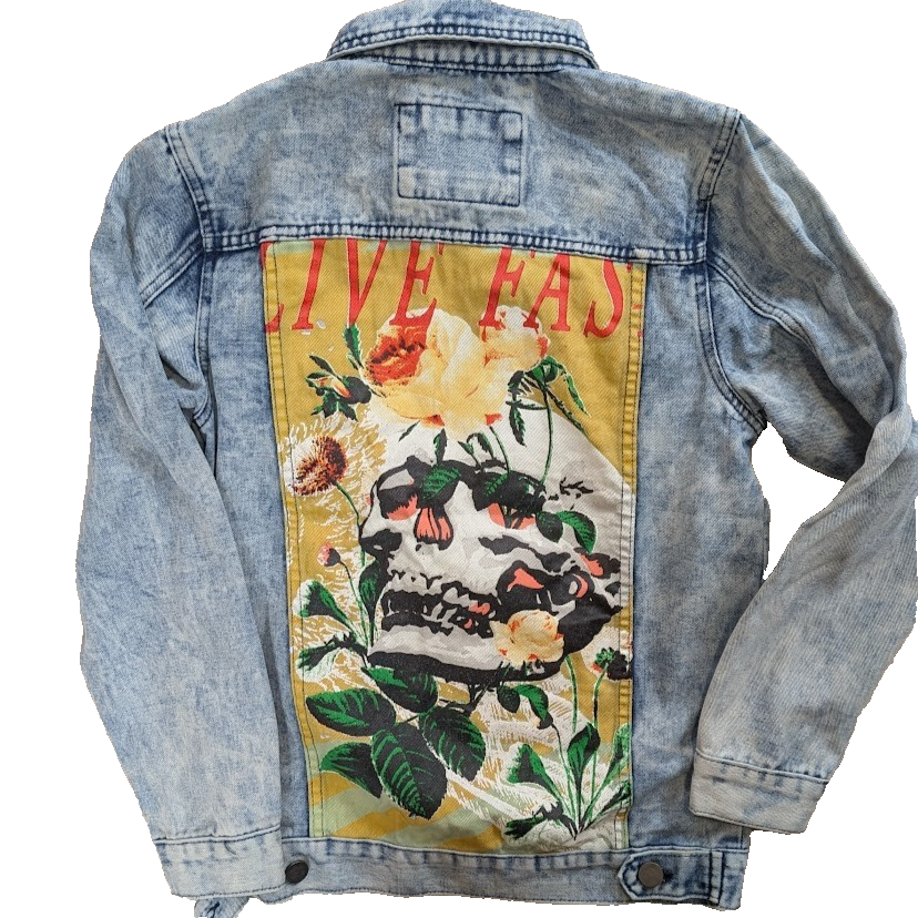Fashion Nova Men’s Distressed Denim Jacket Sz Small NWOT Fashion Nova