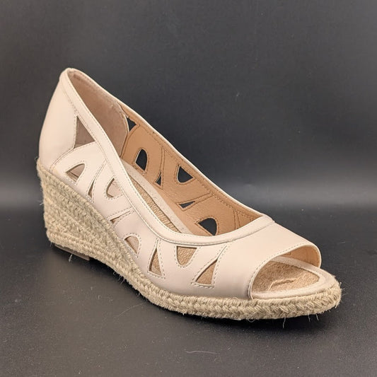 Adrienne Vittadini Espadrille Wedge Pump Size 10 Beige Brea Cut Out Sandal Ecru Adrienne Vittadini