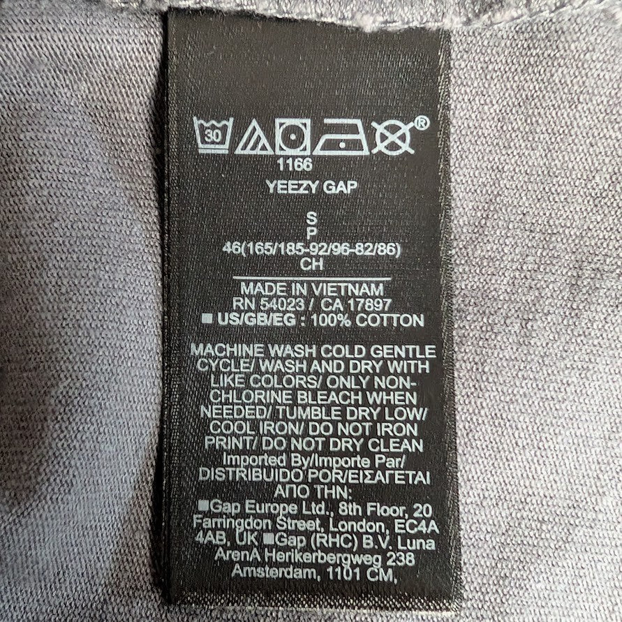 Gap X Yeezy YZY Engineered By Balenciaga Gray Rare Long-Sleeve Logo Tee S or XL Gap