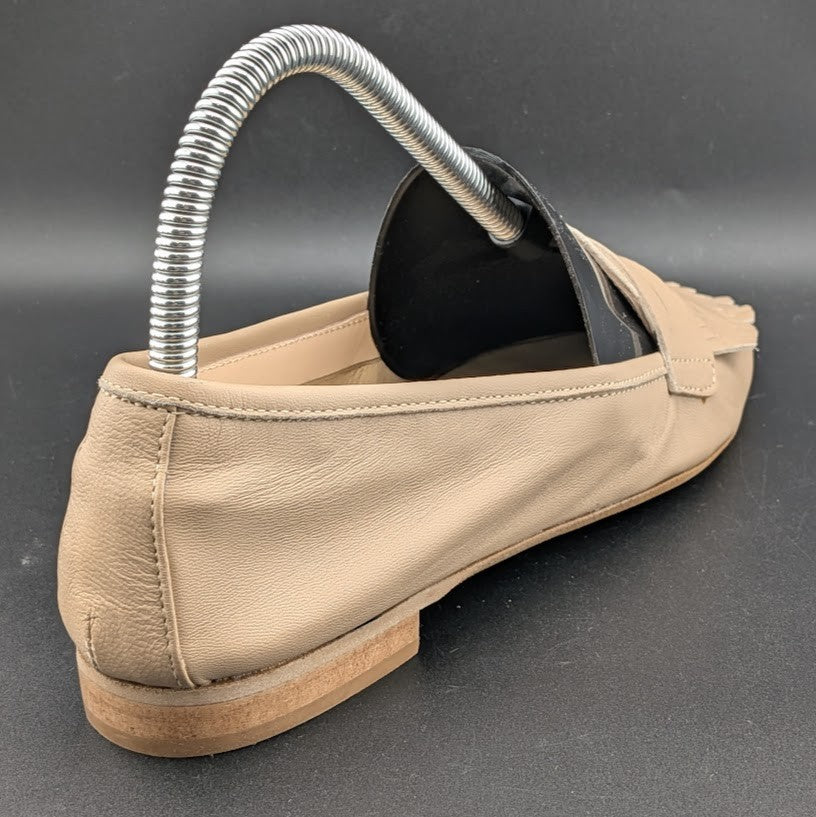 nila & nila Leather Penny Kilt Flat Loafers Nude ~ Size US 5-5.5 EU 36 Nila&Nila