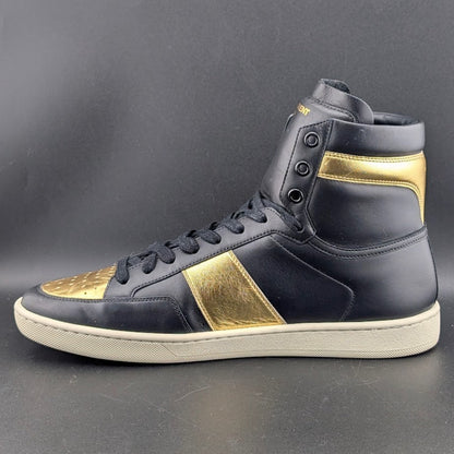 NM Saint Laurent SL/10H Black Gold High Top Sneakers EU 41 Saint Laurent