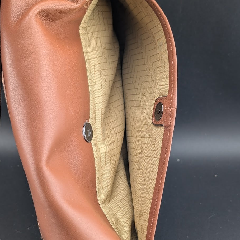 LODIS Bedford Embroidered Leather Bag w/ Two Straps~Chestnut NWT ~MSRP $128 LODIS