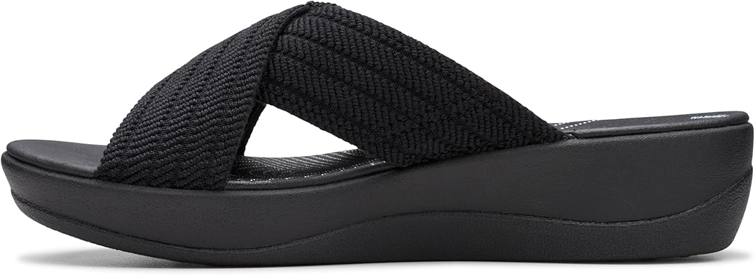 Women's Clarks, Arla Wave Adjustable Sandal 76960 Black Size 6M Cloudstepper