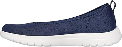 Skechers Air Cooled Slip On Shoe Womens Size 7 Blue Flyknit Memory Foam Goga Mat