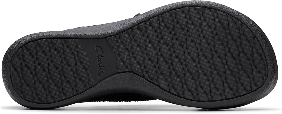 Women's Clarks, Arla Wave Adjustable Sandal 76960 Black Size 6M Cloudstepper