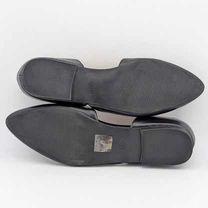 Pre-owned Dream Pairs Size 9 Black DOrsay Flats with Low Heel PU Leather SoleComfort.shoes