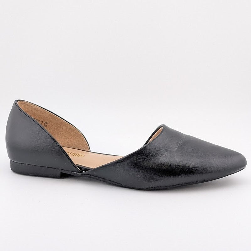 Pre-owned Dream Pairs Size 9 Black DOrsay Flats with Low Heel PU Leather SoleComfort.shoes