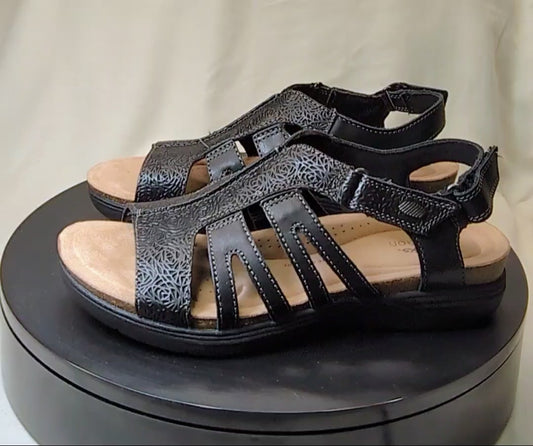Women's Size 7.5M Clarks April Belle Sandal | 77018 | Leather Upper / Footbed