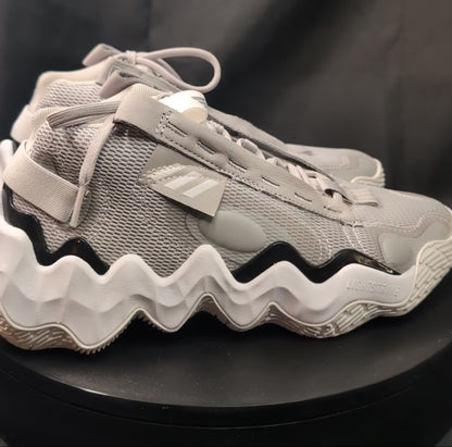 New adidas Womens Exhibit B Candace Parker Mid Basketball Shoes Gray White Black Size 6 (4.5Y) / 9.5 / 10