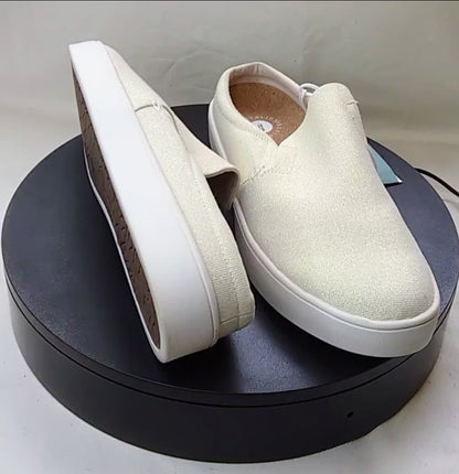 Revitalign Waco Shoe Company Orthotic Shimmer Denim Cream Sparrow Slide Size 11