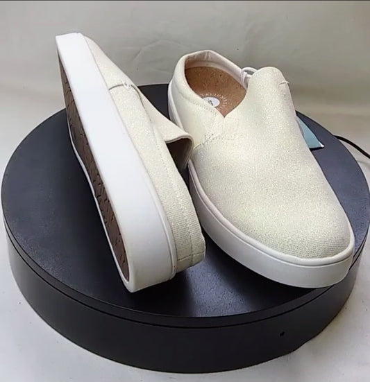 Revitalign Waco Shoe Company Orthotic Shimmer Denim Cream Sparrow Slide Size 11
