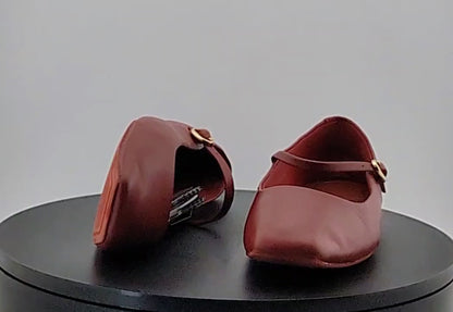 Pre-owned Kenneth Cole New York Womens Jasper Red Ballet Flats 7.5 Medium (B,M) SC2360