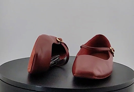 Pre-owned Kenneth Cole New York Womens Jasper Red Ballet Flats 7.5 Medium (B,M) SC2360
