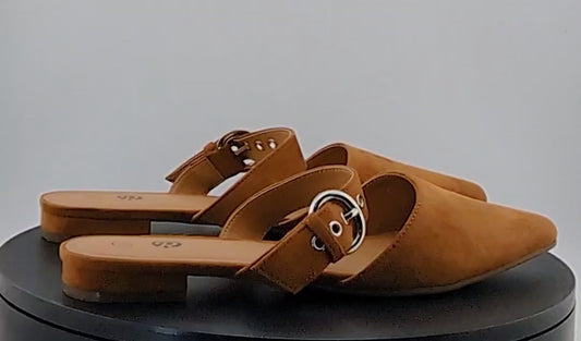 Rekayla Women’s Size 8 Mules, Closed Pointed Toe, Backless Loafer Shoe, Brown