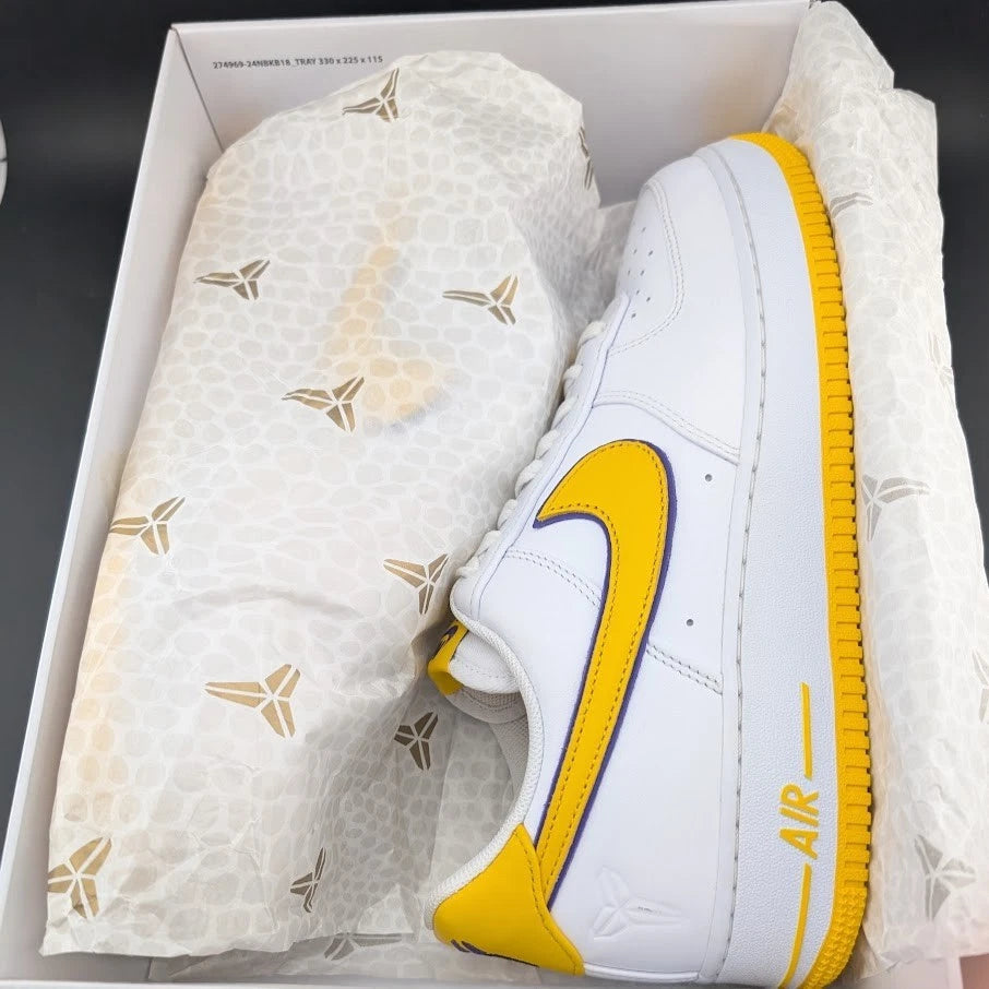 LOOK ==> Nike Men's Size 11.5 Air Force 1 Low Kobe Bryant Lakers FZ1151-100 AF1 SoleComfort.shoes