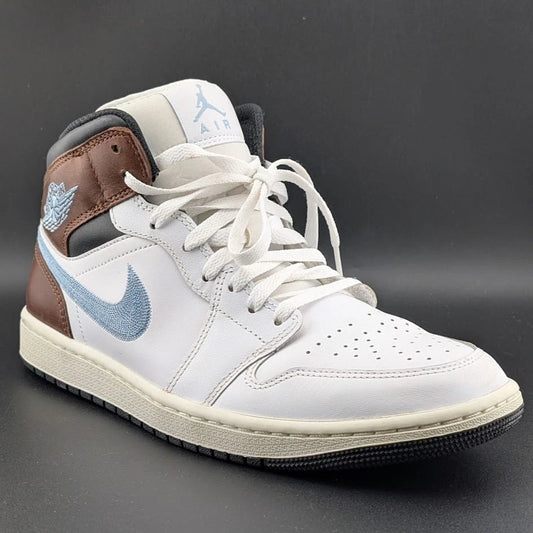 Jordan 1 Retro SE Mid Size 9.5 -Brown Blue Grey FQ7831-142 Sample Shoe SoleComfort.shoes