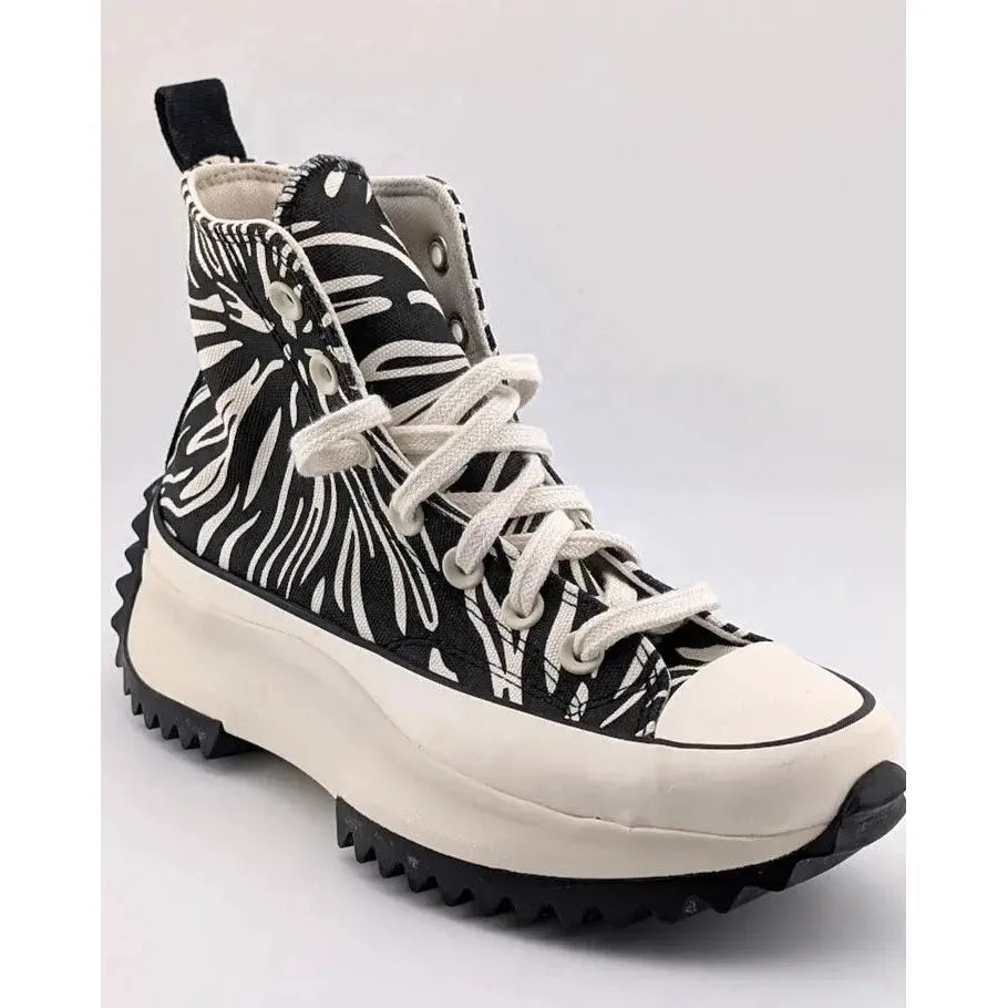 Converse Size W6 Run Star Hike Platform Animalier High Zebra Black White A03729C SoleComfort.shoes