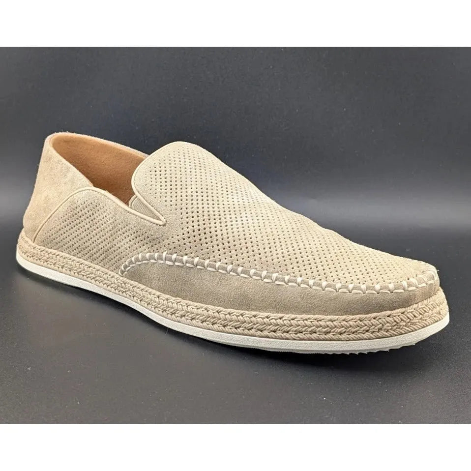 Steve Madden Men's Size 9.5 Caydenn Espadrille Off- White Leather Slip-On SoleComfort.shoes