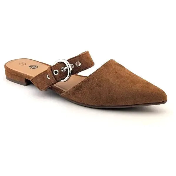 Pre-owned Rekayla Women’s Size 8 Mules, Closed Pointed Toe, Backless Loafer Shoe, Brown SoleComfort.shoes