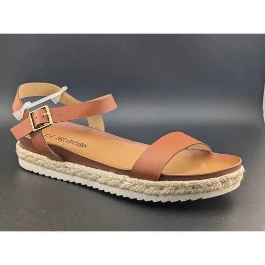 DREAM PAIRS 9.5 Women's Platform Espadrille Wedge Sandals Round Toe Causal Shoes - SoleComfort.shoes