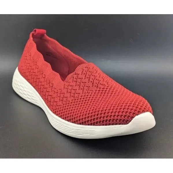 Womens Size 11 Scalloped Slip-on Knit Casual Ballet Flat Walking Sneaker EU 42.5 - SoleComfort.shoes