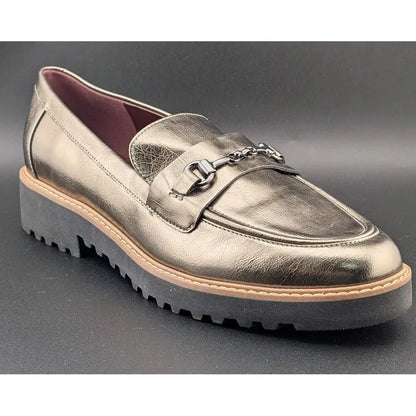 Franco Sarto Colette Loafers Women's 10M Pewter Metallic A22 SoleComfort.shoes