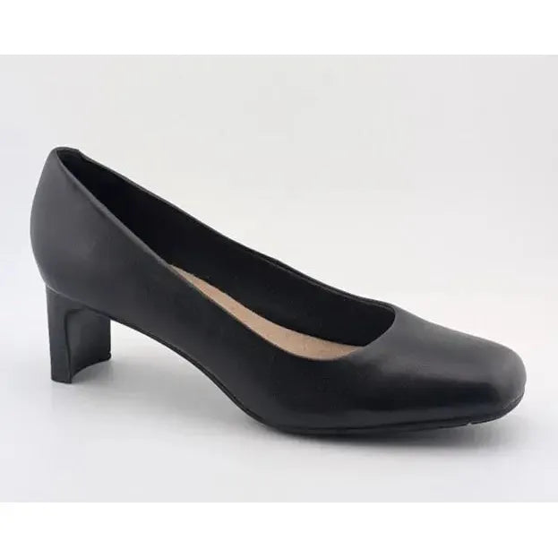 Clark’s Womens Kendall Iris Pump 2-inch Half "Stacked" Heel | Black Size 9.5 M Clarks