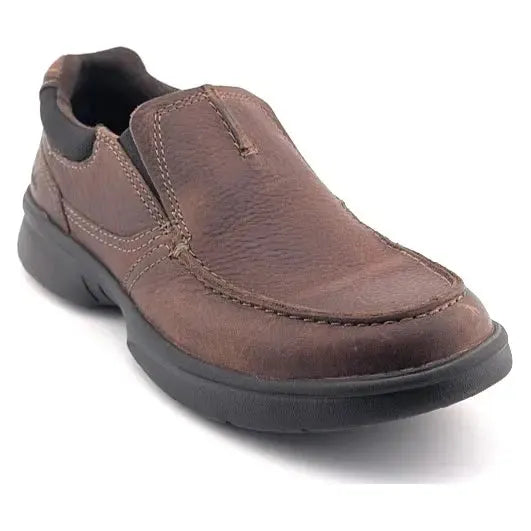 Clarks Mens Size 7 Bradley Free Slip On Leather Loafers Tan Tumbled Shoes 54366 - SoleComfort.shoes
