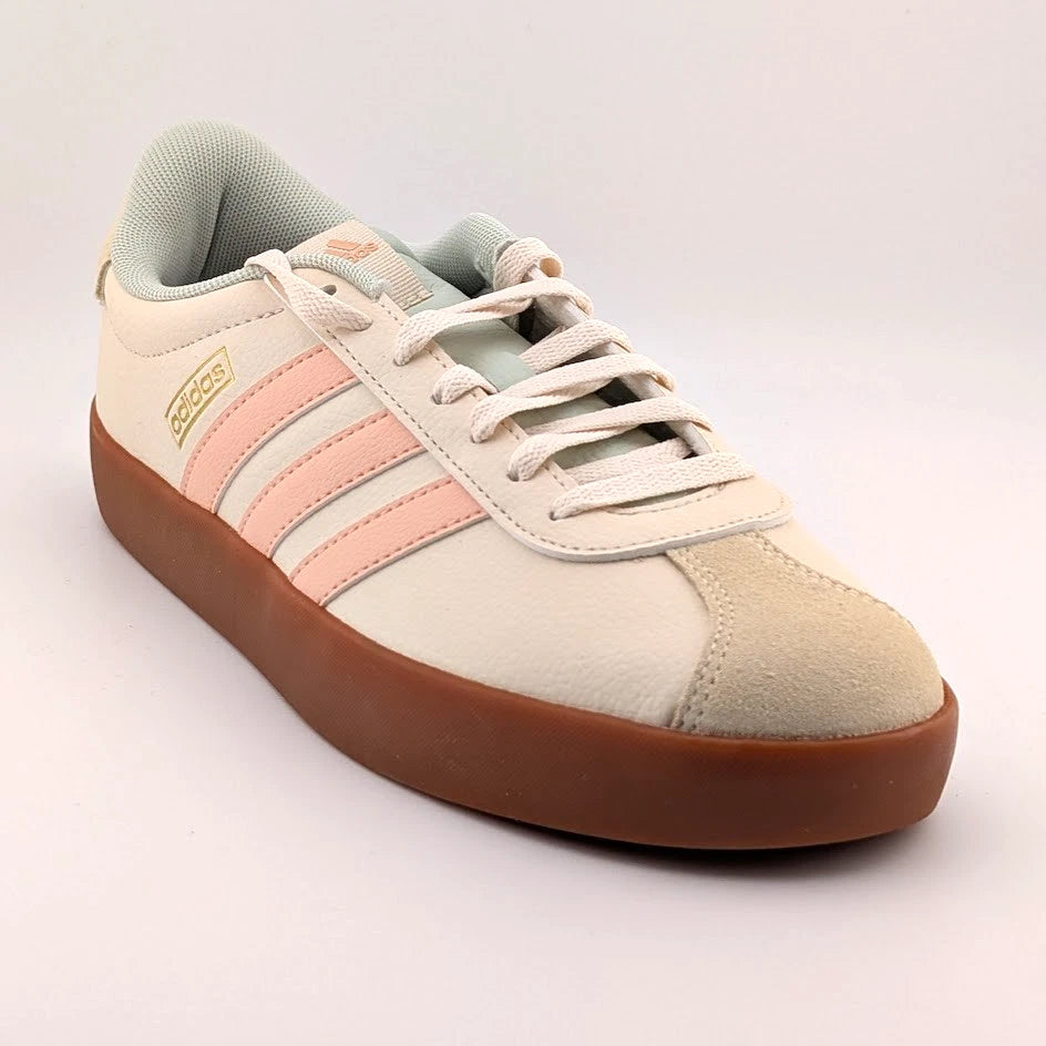 adidas VL Court 3.0 Women's Size 9 Sneaker Wonder White, Coral, and Mint SoleComfort.shoes