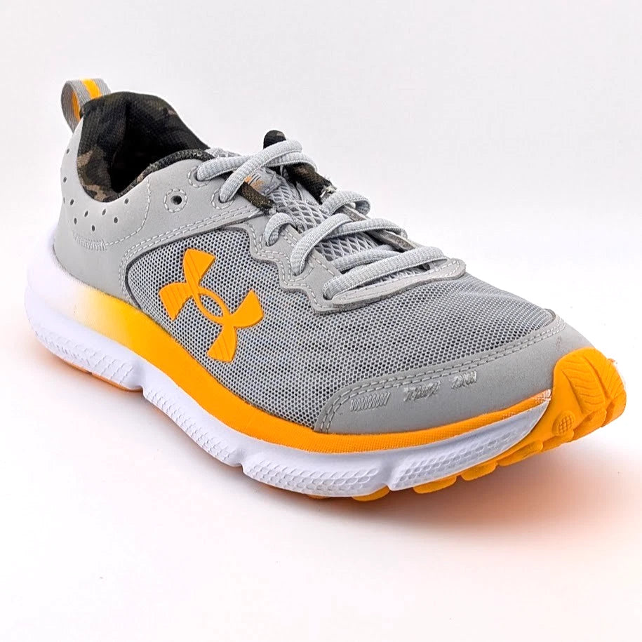 Under Armour Unisex's Grade School Assert 10 Running Shoe Size 5Y Grey/Orange SoleComfort.shoes