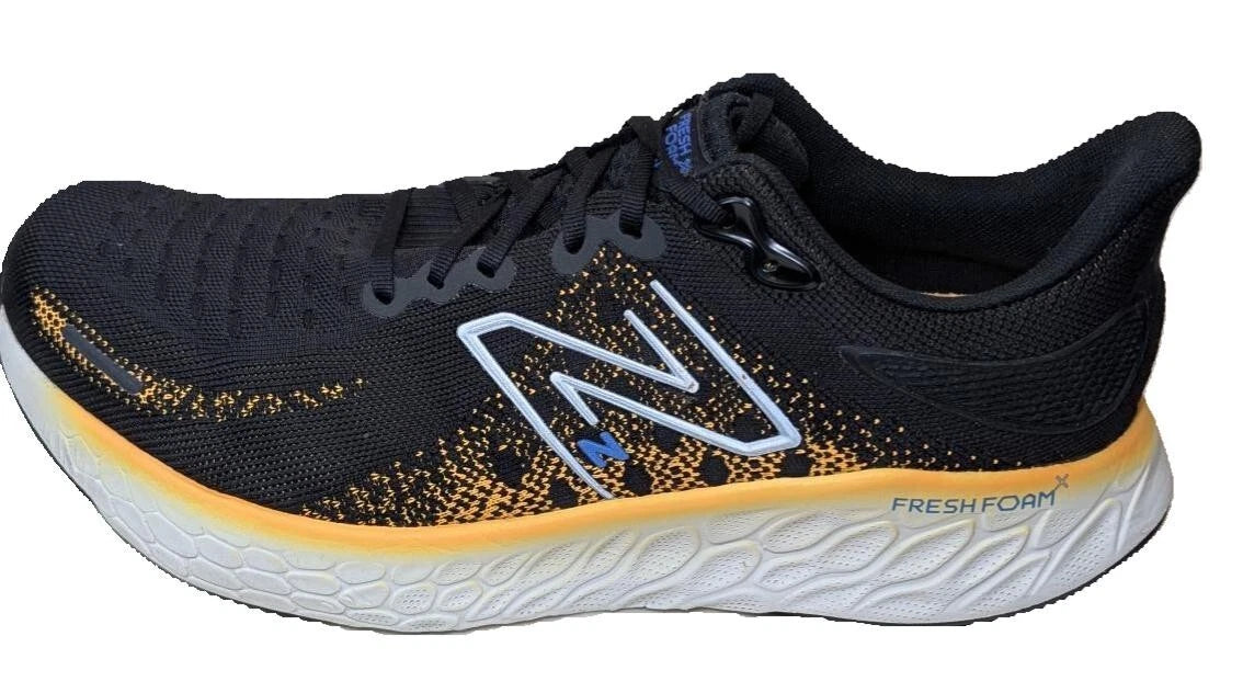New Balance Fresh Foam X1080V12 Men's Running Shoes Size 13W Black/Hot Marigold