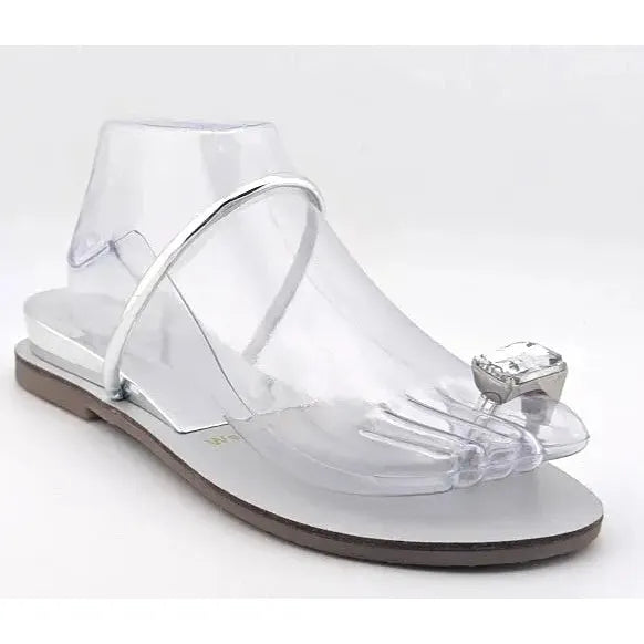 Womens Size 10/10.5 Rhinestone Bling Summer Jeweled Sandals Slip on Toe-Ring Flip Flop - SoleComfort.shoes
