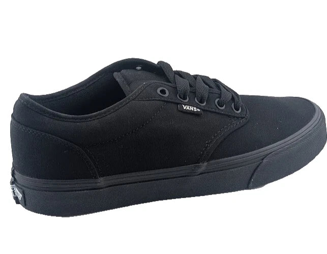 New VANS Men's Size 10 Atwood Canvas Black/ Black Skateboard Sneakers Shoes