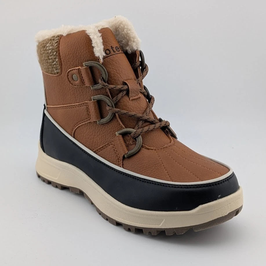 totes Women's Sade Sneaker Boots Waterproof All Weather Winter Boot Chestnut Blk totes