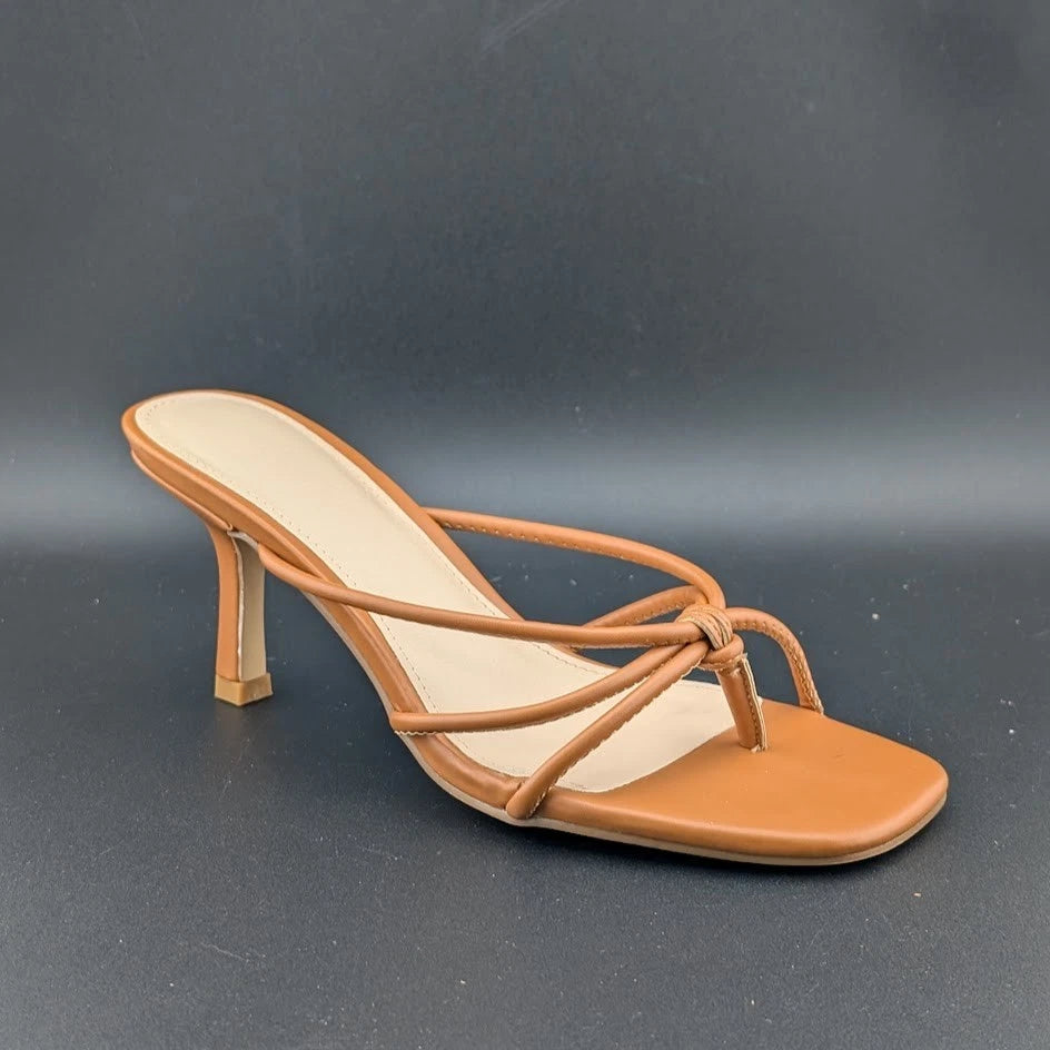 Women's Open Toe Stiletto Mules, Strappy Slingback Flip Flops Sandals SoleComfort.shoes