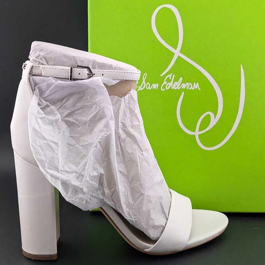 Sam Edelman Women's Sz 9 Yaro Leather Ankle Strap Block Heel Sandals NIB SoleComfort.shoes