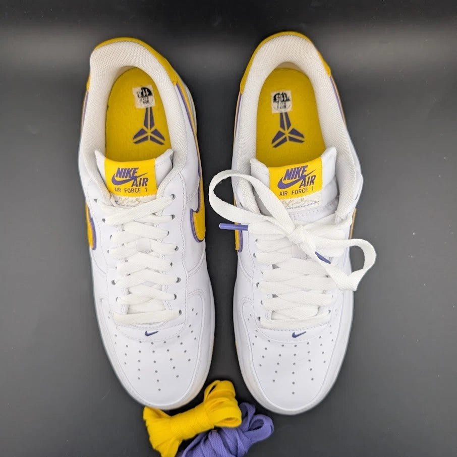 LOOK ==> Nike Men's Size 11.5 Air Force 1 Low Kobe Bryant Lakers FZ1151-100 AF1 SoleComfort.shoes