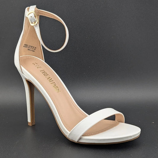 Womens Sz 6.5 High Heels Flower Ankle Strap Stiletto Round Open Toe Sexy Sandals SoleComfort.shoes