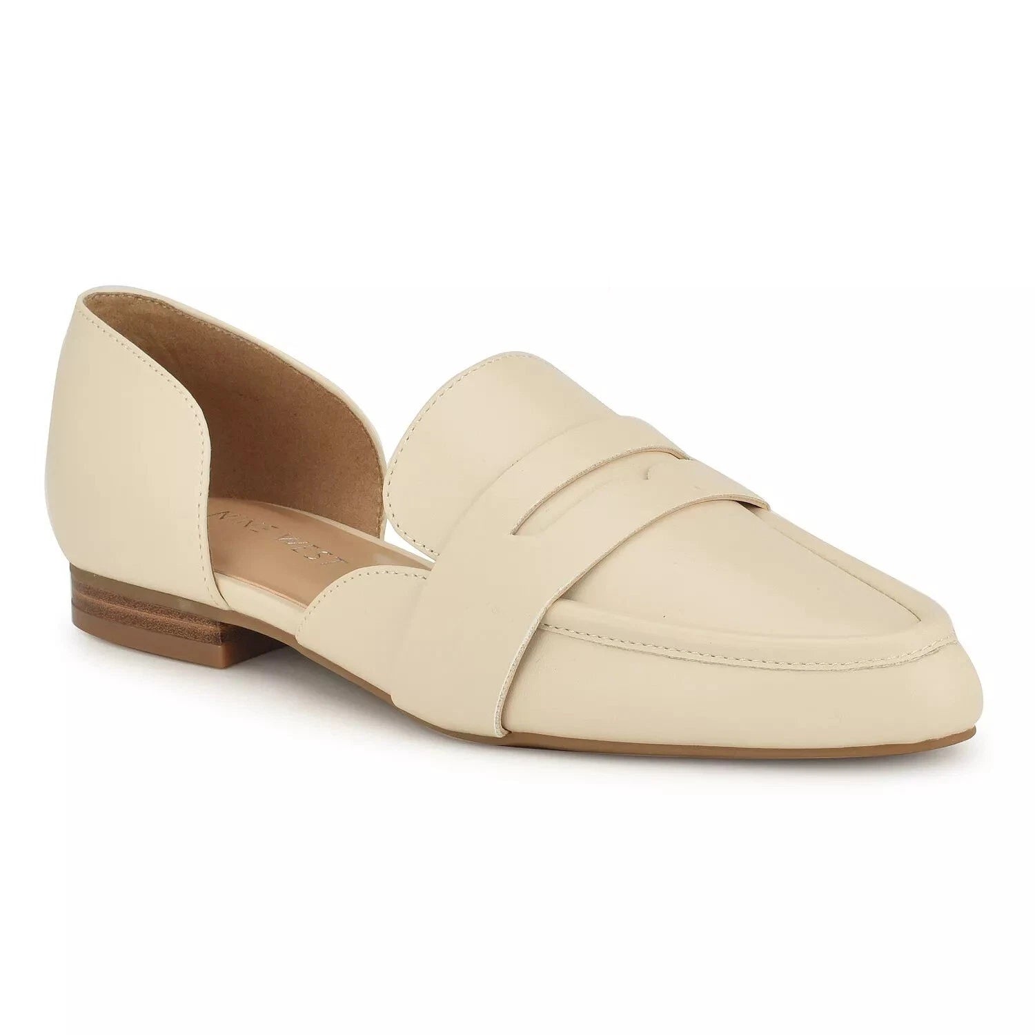 Nine West Faux Leather Ginta3 Penny D'Orsay Ivory Flats Women’s Size 9 New
