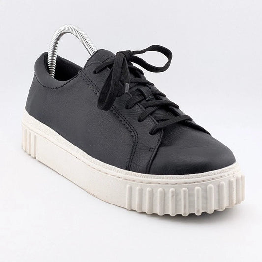 Clarks Women's Size 10W Mayhill Platform Walking Shoe in Black Leather SoleComfort.shoes