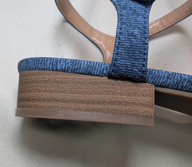 LC Lauren Conrad Obsidian Denim Blue Women's Slide Sandals - Size 8.5 NWB
